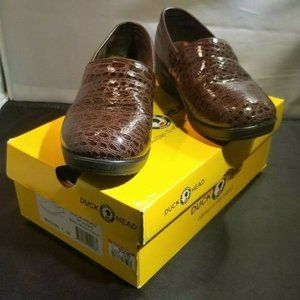 Duck Head Nursing Work Clogs Shoes Becky Brown Croco Size 7 M W1235200 Nice